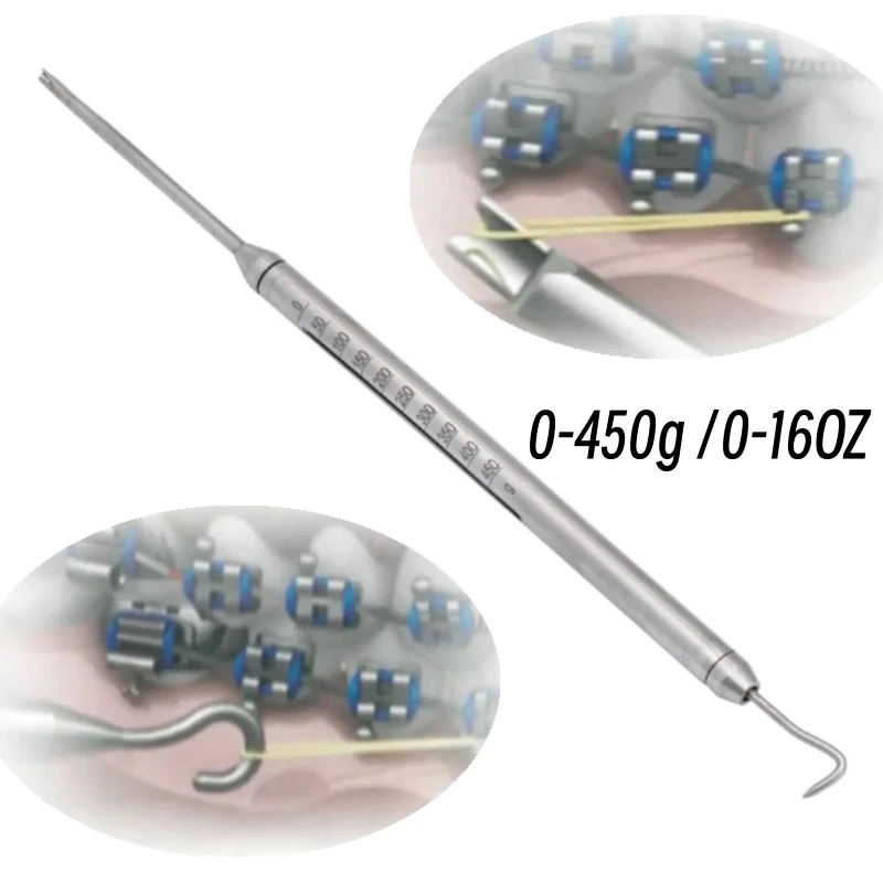1Pc Dentale Ortodontico Dinamometro Stress Misuratore di Tensione Forza Calibro Orale Fascia Elastica Bretelle Strumento di Misura Autoclavabile  66