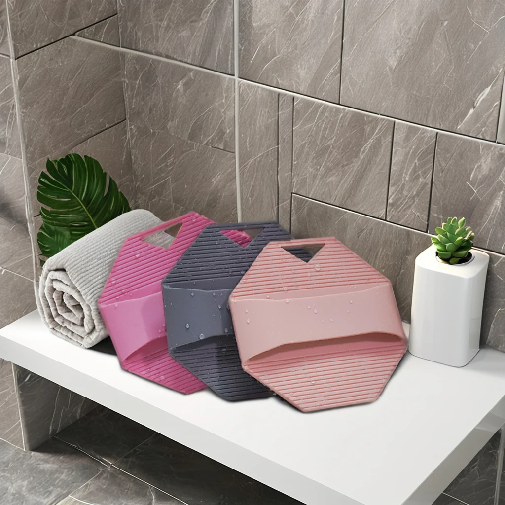 Silicone Body Scrubber Natural Bristles Skin Exfoliator Scrub Shower Sponge Brush Silicone Bath Shower Brush body scrubber