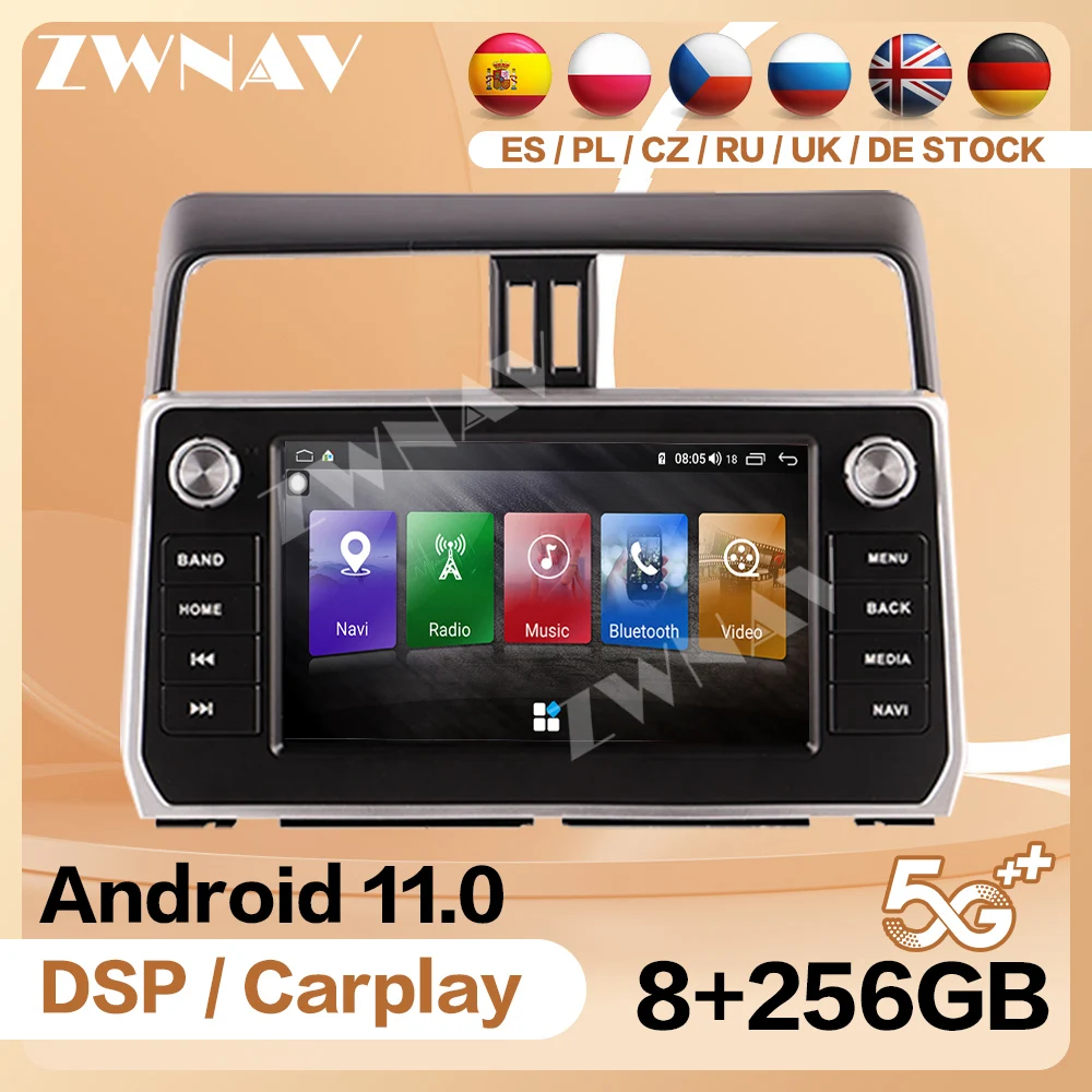 

Android 12,0 Carplay GPS для Toyota Land Cruiser Prado 150 2018- 2020 радио Bluetooth Автомобильный мультимедийный центральный автомобильный экран