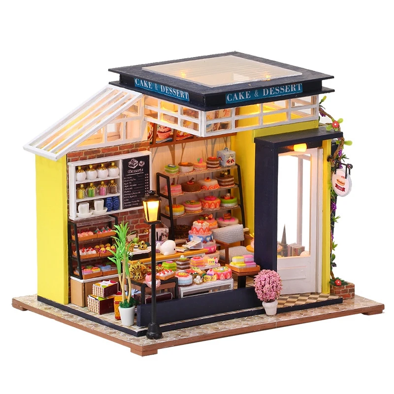 

DIY 3D Doll House Miniature Wooden Dollhouses Set Furniture Kit With LED For Children Gift-Drop Ship