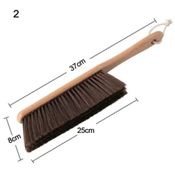 Natural Wood Bristle Anti-Static Cleaning Brushes Set - Desktop & Bed Sweeping Solution - 2PCS (Brown)