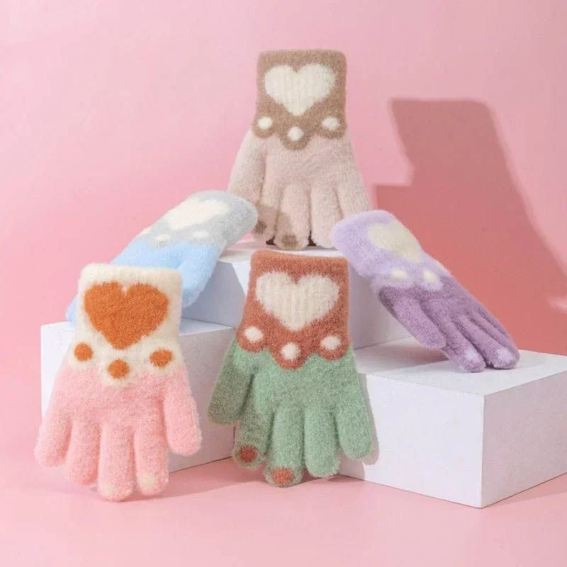 Baby Mittens Cat Gloves 1 Pair Furry for Kids Boy Girl
