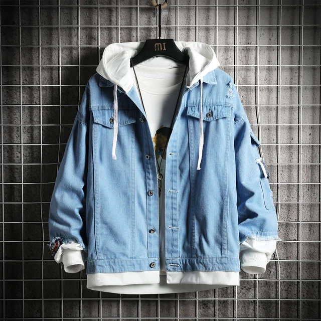 2022 Pink Black Green Jeans Jacket Men 