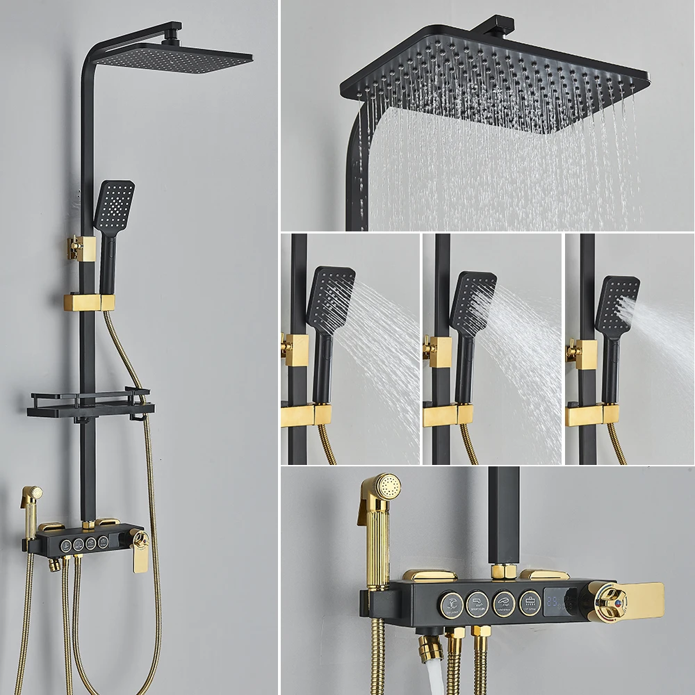 Promotion Shower Faucet Floor Mounted Bathtub Faucet Wall Bath Shower Set Ship From Brazil / EU /CA/MX Warehouse 6