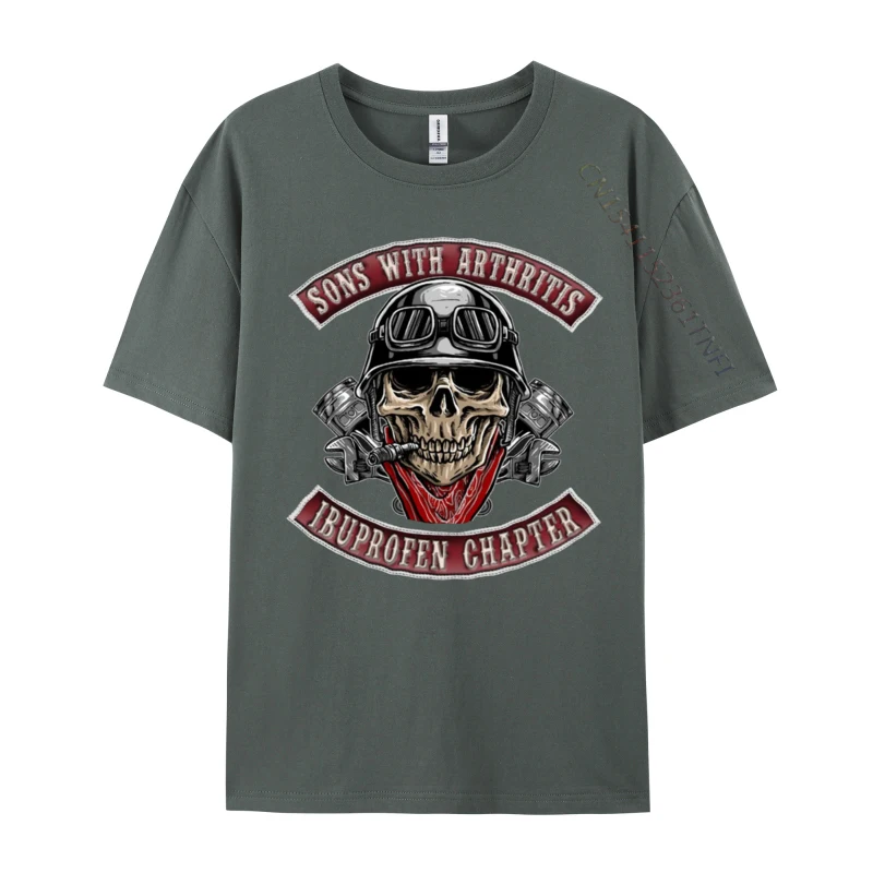Printing Funky Short Sleeve Printed T-Shirt All Cotton Crew Neck Adult Tees Personalized Tee Shirts Autumn Top Quality Sons With Arthritis Ibuprofen Chapter Funny Biker Skull carbon