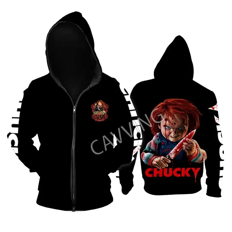 New Fashion Printed   Chucky  Loose Metal Rock  Zipper Hoodies Gothic Top Harajuku Cotton Unisex Clothing  SR2 3