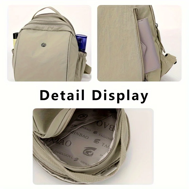 Large Capacity Women's Fashion Backpacks Nylon Shell Travel Backpacks Multi Layer Pocket Handbags For Women Travel