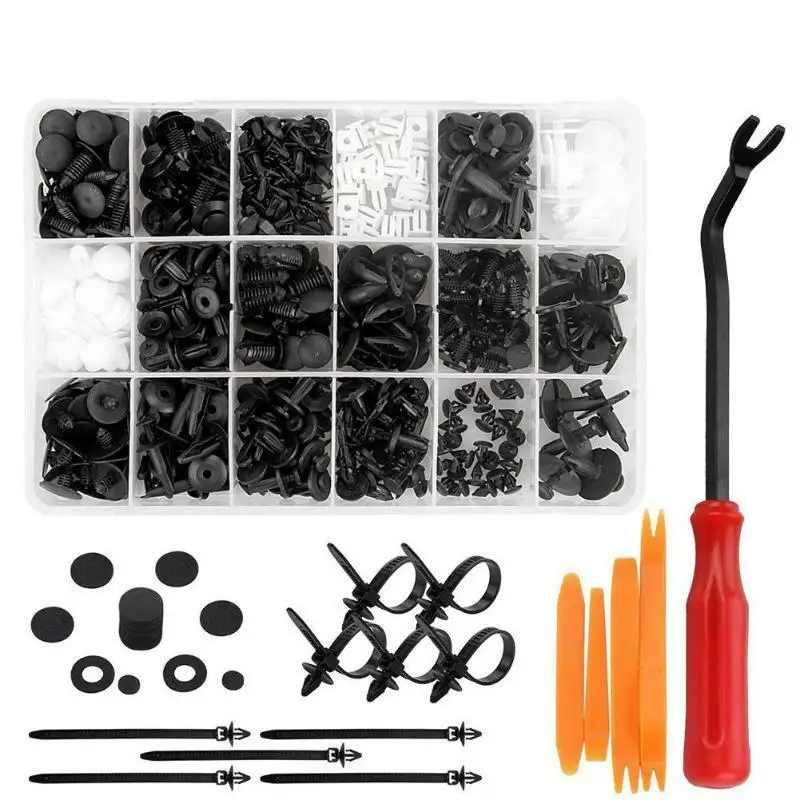 

415pcs Plastic Clip Car Body Push Pin Rivet Fasteners Kit Set