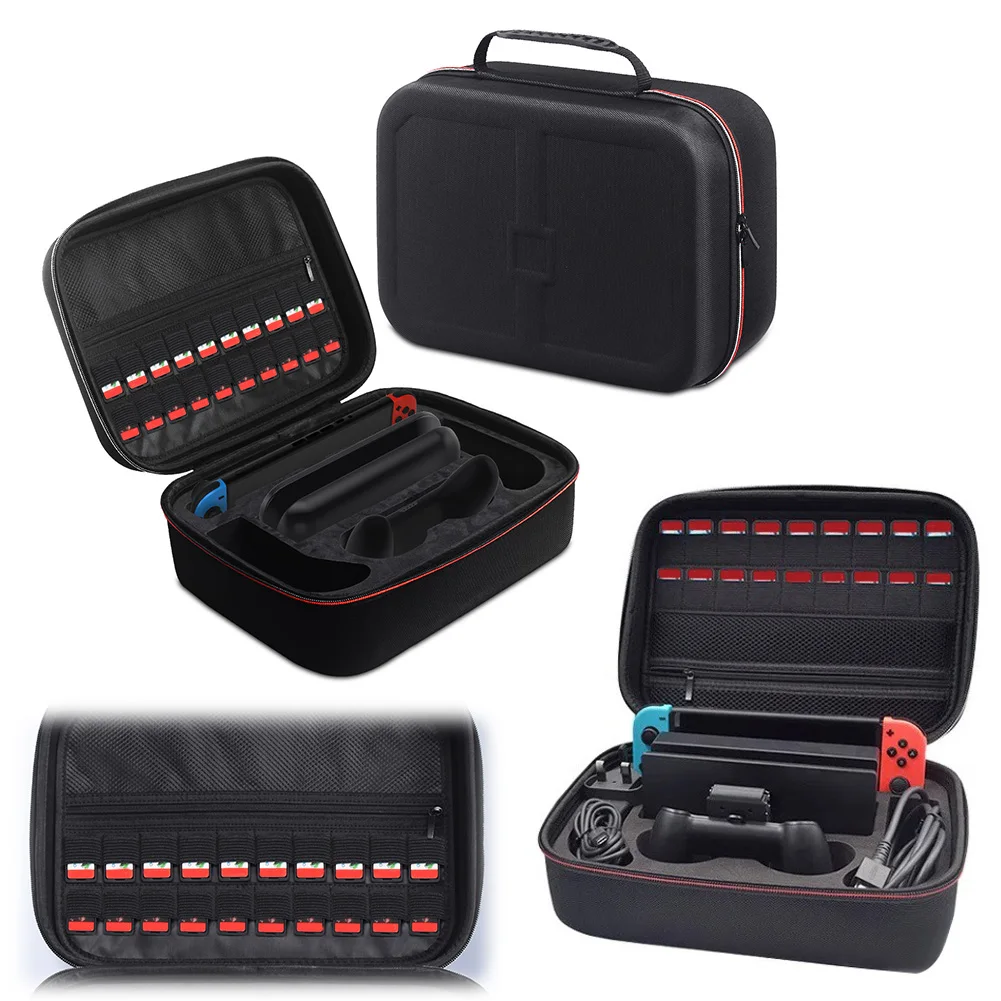For NS2 Game Console Travel Case with 18 Card Slots Hard Shell Box Console Carrying Shoulder Bag Outdoor Storage Handbag