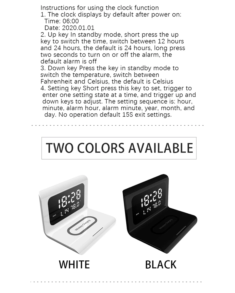 (💝Early Mother’s Day Promotion 50% Off) 2024 New Creative Wireless Phone Charging Station With Digital Alarm Clock