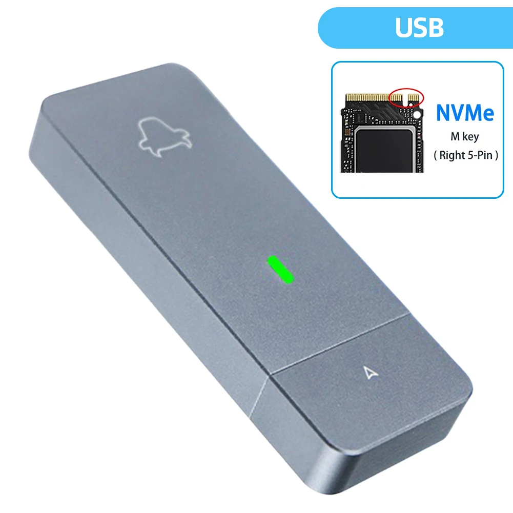 휴대용 SSD 박스 2230 SSD 케이스 어댑터, M.2 M 키 솔리드 스테이트 드라이브 케이스, USB C타입 M & B 키, M2 2230 SSD용, USB3.2 Gen2 M.2 NVMe