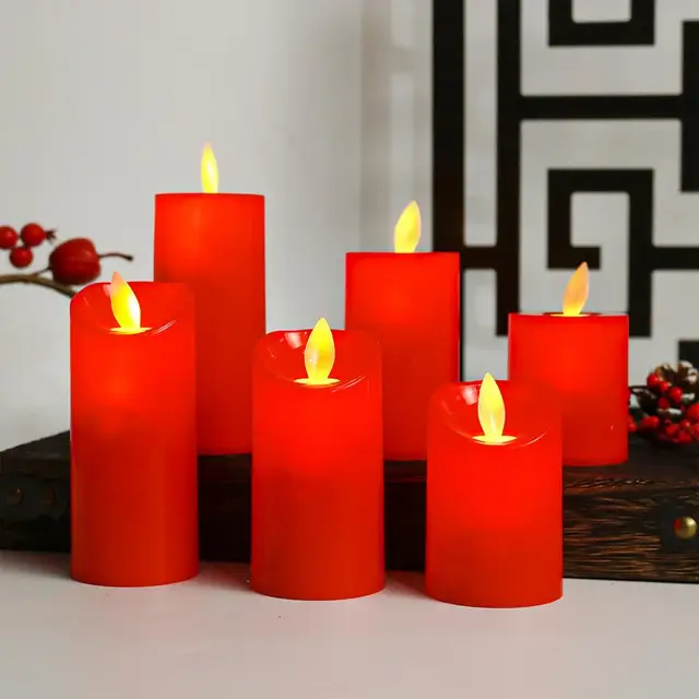 Velas De Cera Real Con Llama LED Móvil Y Parpadeante - Ambiente Cálido Sin Riesgo De Fuego, Color Blanco