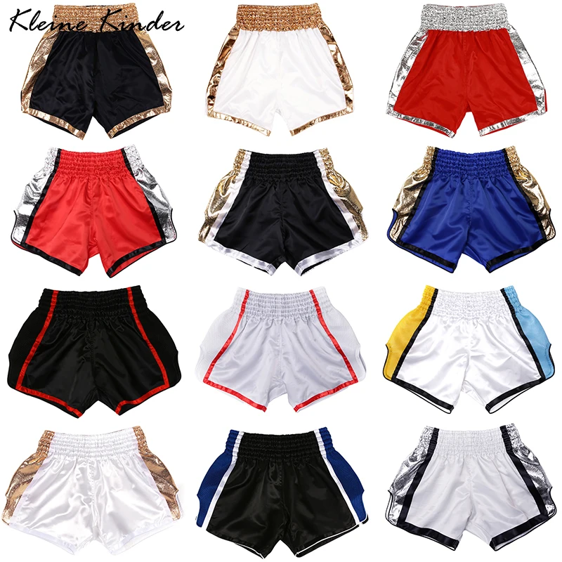 

Muay Thai Boxing Shorts Quick Dry Kickboxing Fight Short Pants MMA Kids Men Women Kick Boxing Bjj Fitness Grappling Sanda Trunks