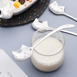 Cute Cartoon Cat Tea-Spoon for Coffee Long Tail Cat Coffee Spoon Long Handle Spoon Birthday Gift 304 Stainless Steel Tableware