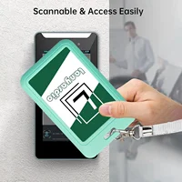 1 Pcs Sliding ID Badge Holder with Clear Window,ID Card Protector for Office,School,Great Gift for Women,Staff,Student 5