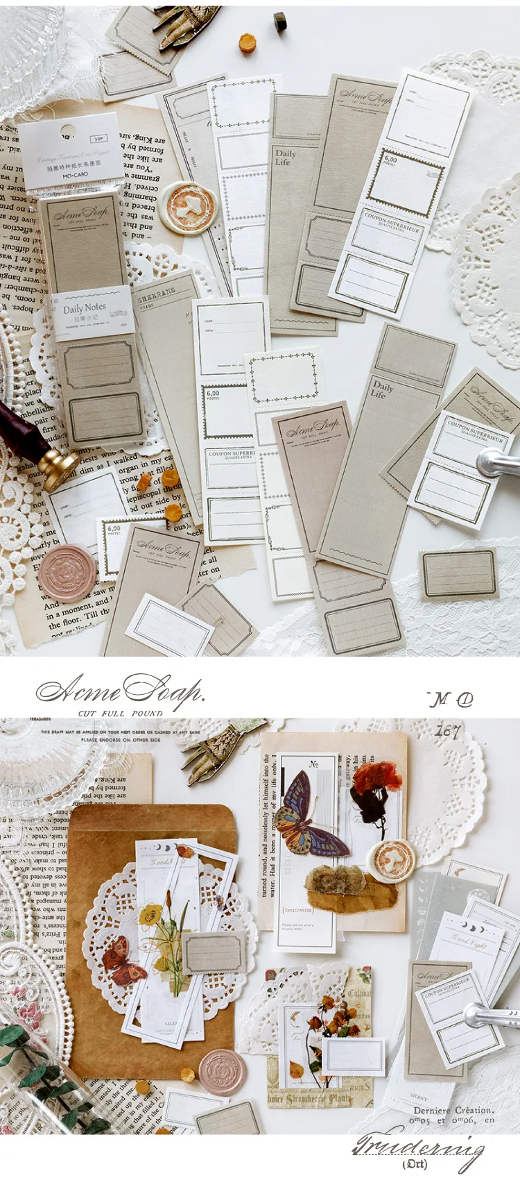 30 teile/los Memo Pads Material Papier lass uns den wind hören Junk Journal tagebuch Scrapbooking Karten Hintergrund Dekoration Papier – Detail 7