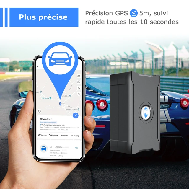 Traceur GPS de Voiture Mini Localisateur GPS 4G avec Aimant Puissant pour  Véhicules Auto Moto