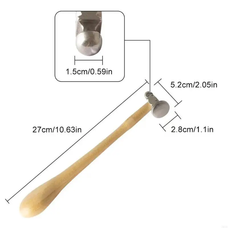 Martello da gioielliere a faccia tonda e piatta per progetti lavorazione dei metalli Pratico martello ergonomico da orafo per - immagine 6