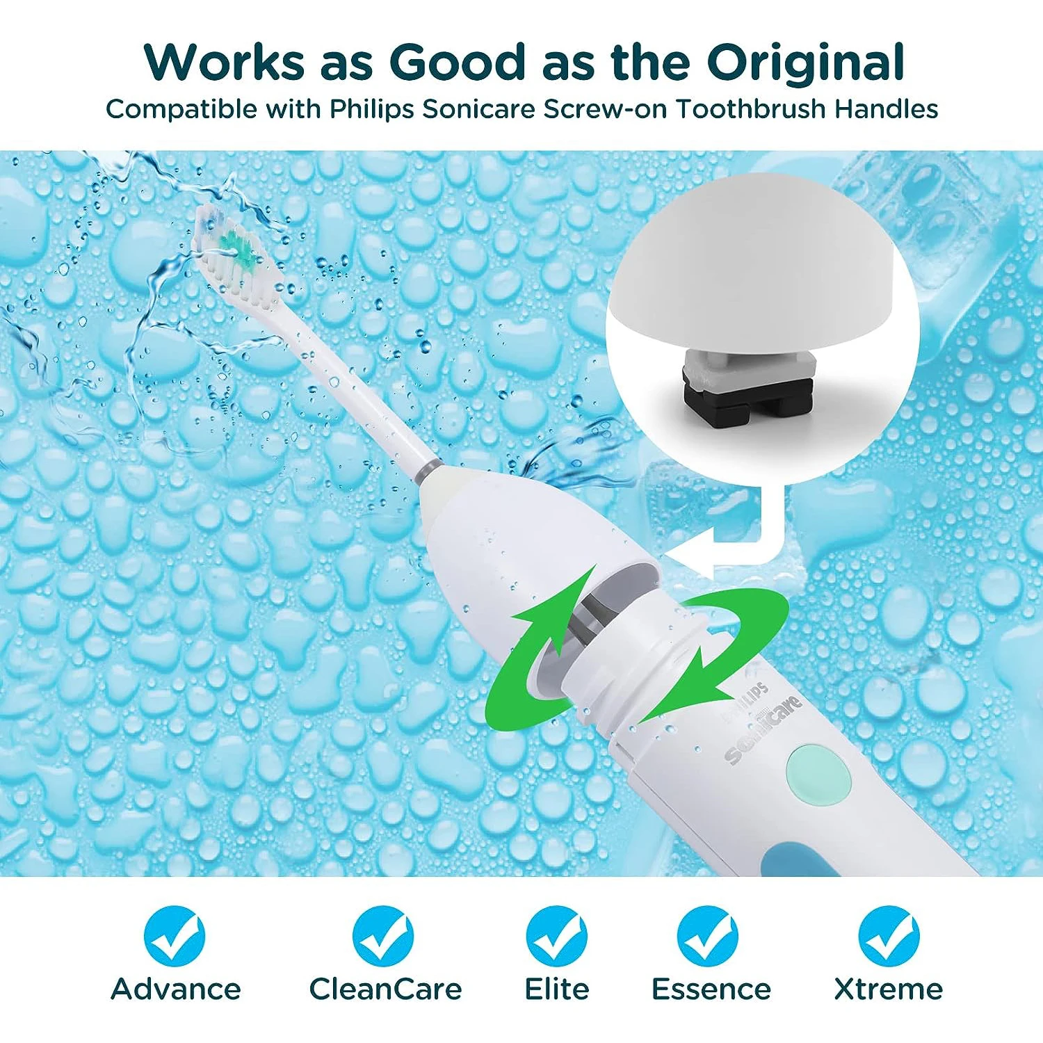 1/4/6pcs Replacement Toothbrush Heads Compatible with Philips Sonicare E-Series HX7022/66 HX7023/30 6