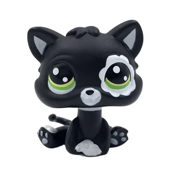 LPS CAT LPSCB Littlest pet shop Bobble head toys standing Short Hair MINI Cat #2249 baby cat with flower eyes cute black kitty 1