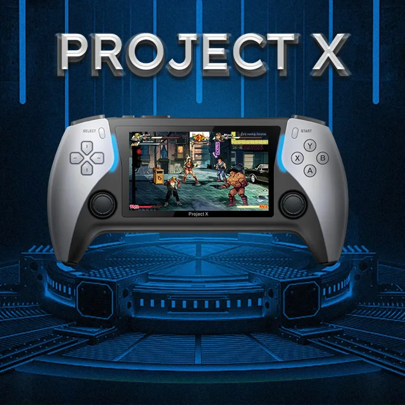 프로젝트 X 휴대용 게임 콘솔 Ps5 고화질 아케이드, 듀얼 플레이어 및 듀얼 컨트롤러, 지지대 크리스마스 선물, 2023 신제품
