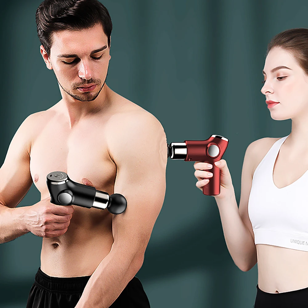 

Electric Massage fascia Gun Deep Muscle Tissue Percussion Mini LCD Muscle Massager Pain Relief Body Deeply Relax Fitness
