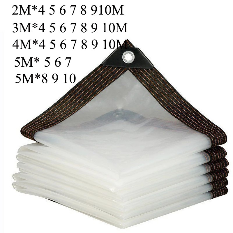 Transparent Tarpaulin 2*3 4 5 6 7 8 9 10 3m 4m 5m Waterproof Transparent Tarp Clear Plant Cover Garden Camping Tent waterproof tarpaulin waterproof tarp tarpaulin rain cover ultralight tarp