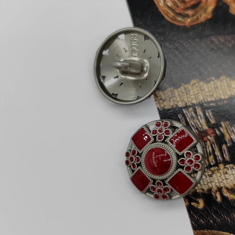 18/21MM Vintage Blume Entwickelt Metall Mode Knöpfe Von Kleidung Hohe Qualität Decor Nähen Schaft Knopf Für Mantel hand DIY – Detail 8