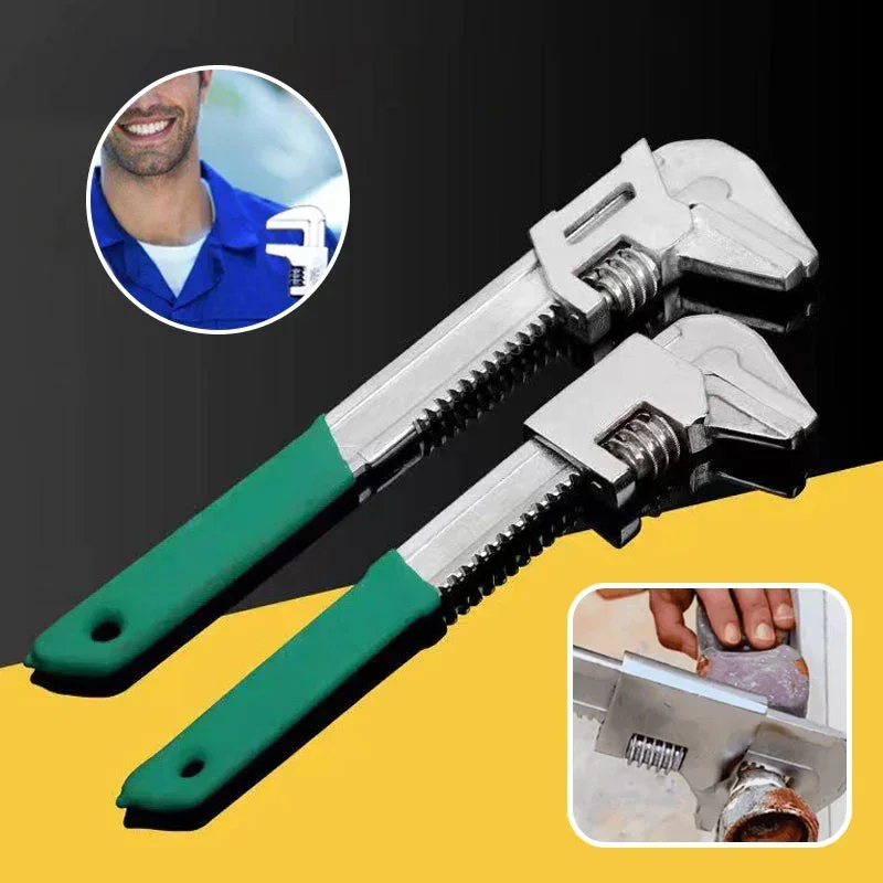 

Versatile F-Type Adjustable Wrench right-angle wrench Universal Key Ratchet Torque Pipe Spanner Plumbing Repair Hand Tools