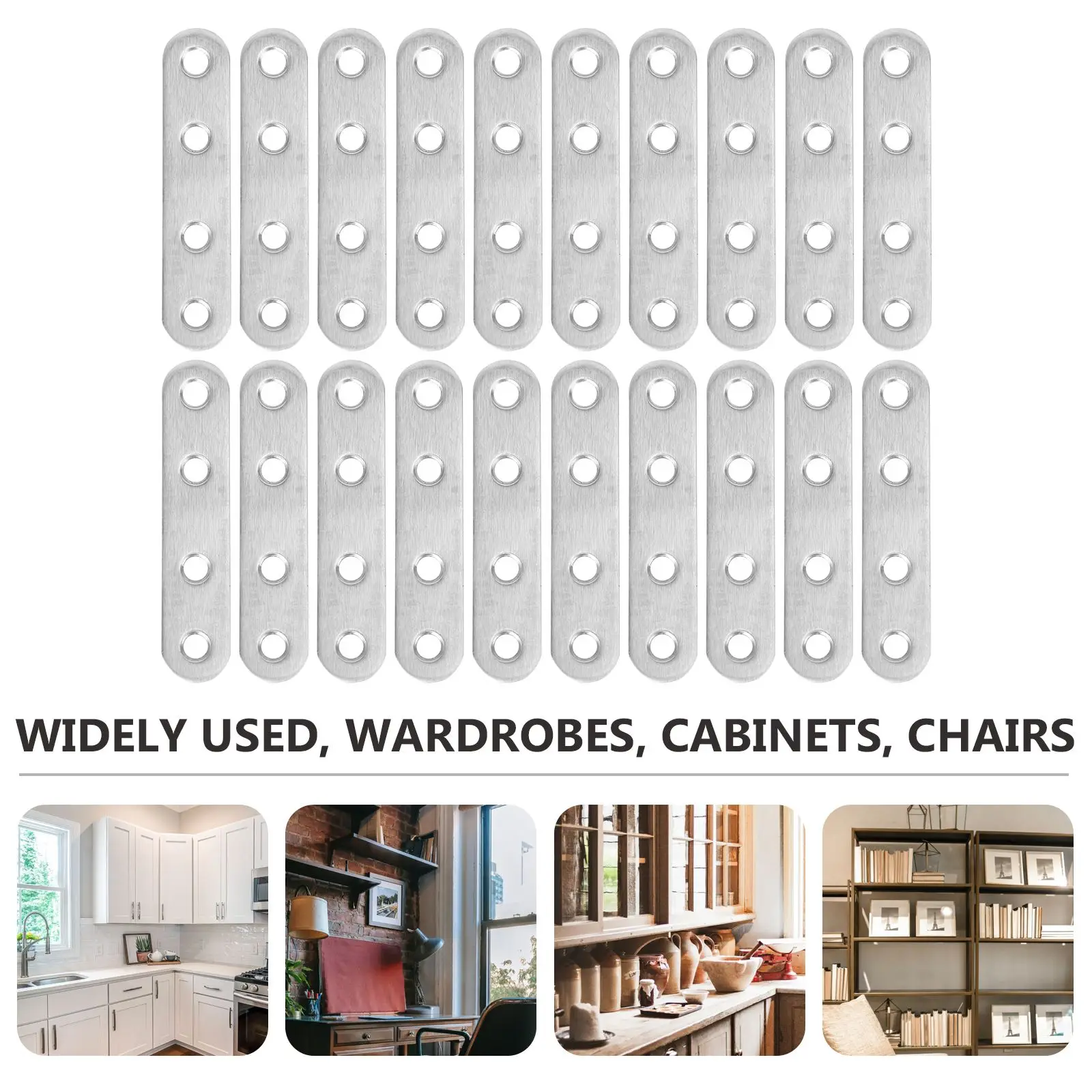 20pcs Straight Heavy Duty Flat Bracket Corner Brace Metal Mending Rust Proof Wardrobe