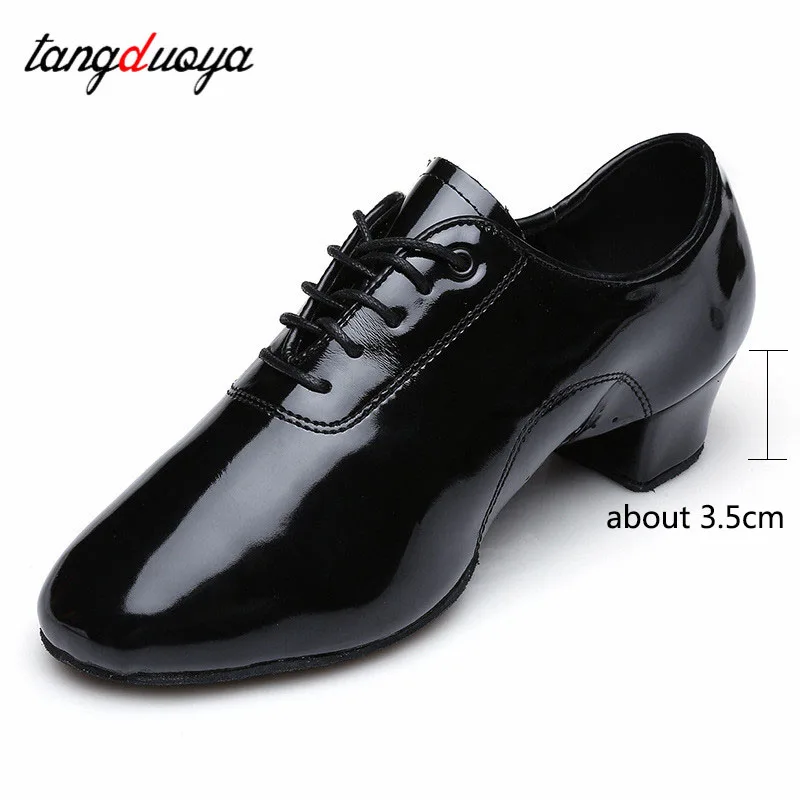 Dance Shoes Men's Latin Dance Shoes Ballroom Tango Jazz 3.5cm Heels Size 24-45