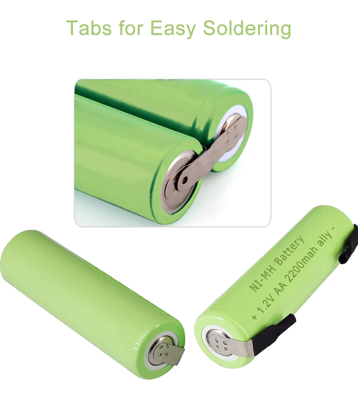 Ally 1.2V 2200mAh NiMH Rechargeable AA Battery Flat Top with Tabs for Shavers, Trimmers, Razors, and More 5