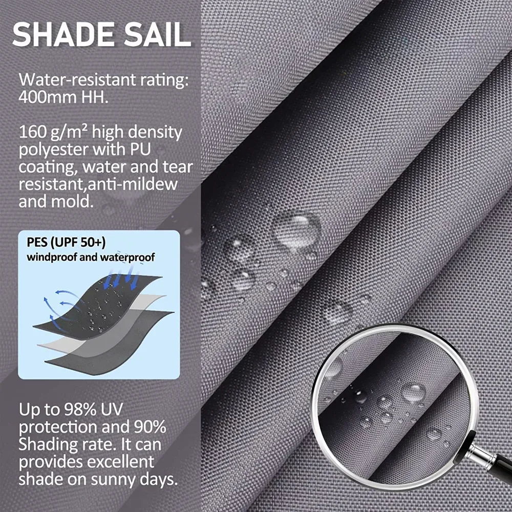 Outdoor Awnings Sun Shade Sail 4x2/4/5/6M Rectangle Curve Canopy Shades for Outdoor Patio Pergola Cover UV Blocking Canovas Cover