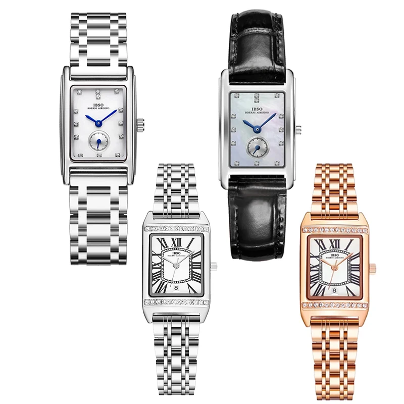 Fashion Women Rectangular Watch Golden Steel Waterproof Hand Clock Female Gifts Original Luxury Brand Ladies Wristwatch Silver