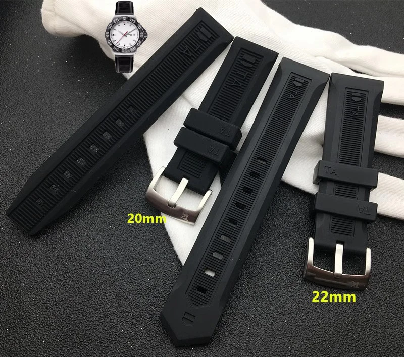 Luxury Men Black Nature Watchband Orologi In Gomma Siliconica Cinturino 20Mm 22Mm Per Tag Strap Carrer Per Heuer Buckle Drive Timer