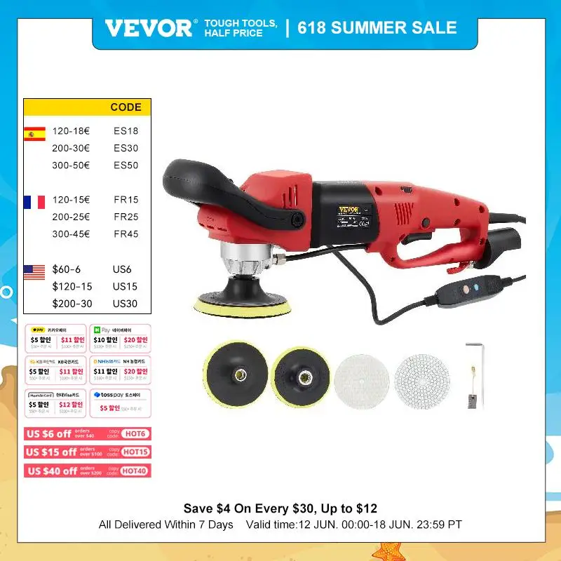 Variable Speed Polisher Marble Electric Wet Stone Polishing