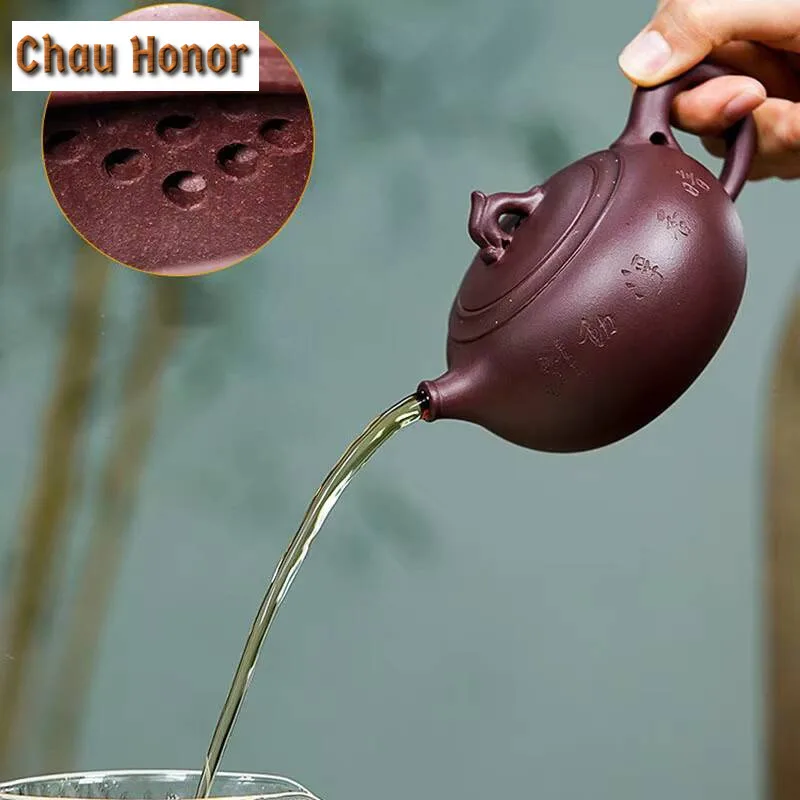320ml Yixing Raw Ore High Capacity Purple Clay Teapot Handmade Household Kung Fu Tea Set Tea Ceremony Drinkware Customized Gifts