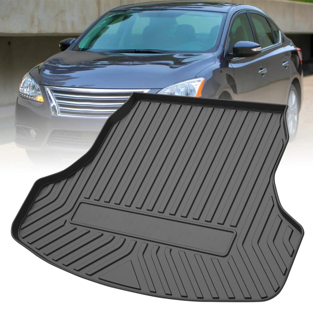 

TPE Car Trunk Mats For Nissan Sentra 2013-2019 Rubber Cargo Liner Laser Measured Waterproof Protective Pads