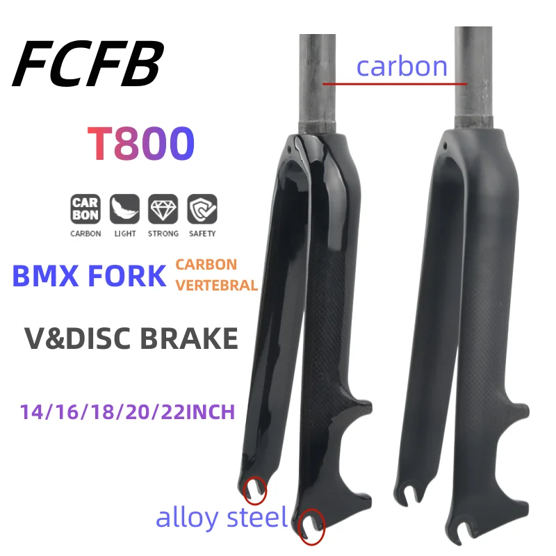 bike3KCarbonForkFoldingBMXBikeForkBicycleFrontForks141618