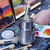 Paint Brush Cleaner and Holder - Airtight Stainless Steel Brush Washer for Painting with Removable Porous Filter (Large) 5