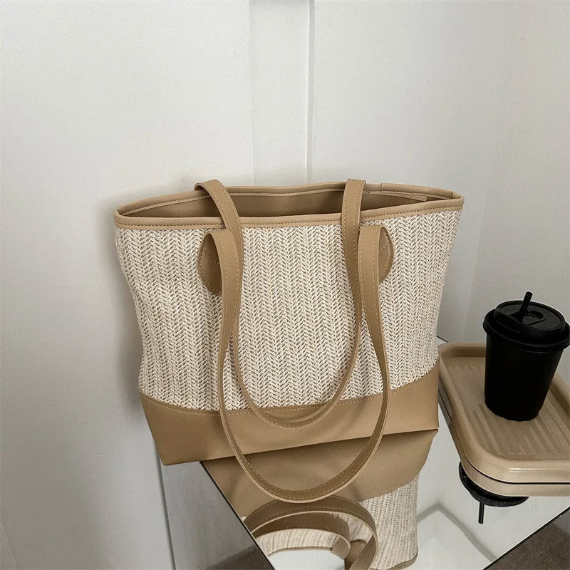 

Large Shopper Bags for Women 2023 Simple Women's Tote Bag High Quality Japan Designer Straw Bags Large Beach Bag for Vacation