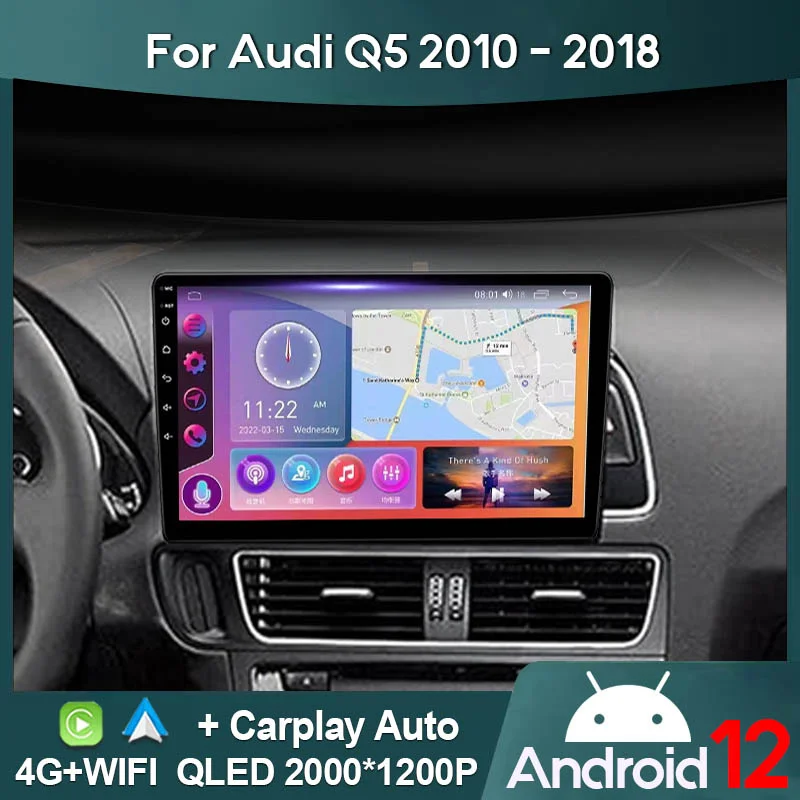 MAMSM Car Radio For Audi Q5 8R 2008 - 2017 Android 12 Multimedia Video  Player GPS 4G Carplay Autoradio 2K QLED Head Unit Stereo - AliExpress