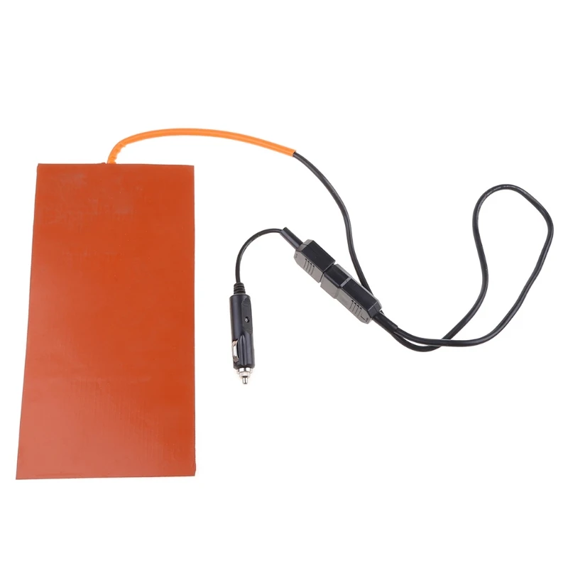 

152X304mm 100W Silicone Heating Pad Flexible for Heater Mat Pizza Hot Food Delivery Bag 12V With Detachable Power Cable Dropship