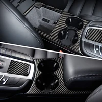 Accessories For Porsche Macan Carbon Fiber Car Inner Control Gear Shift Panel Water Cup Holder Cover Trim decoration Car Sticker 3
