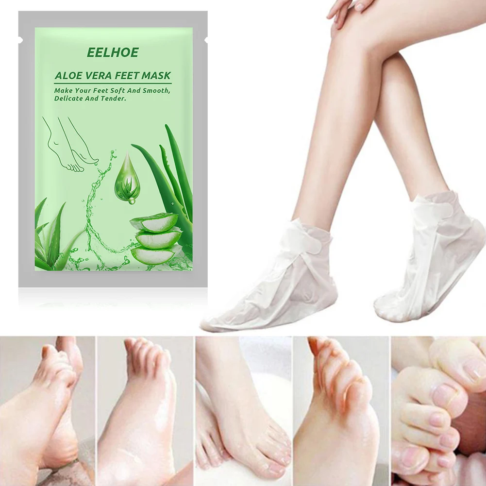 Aloe Vera Foot Mask Peeling Legs Feet Mask Exfoliating Socks Scrub for