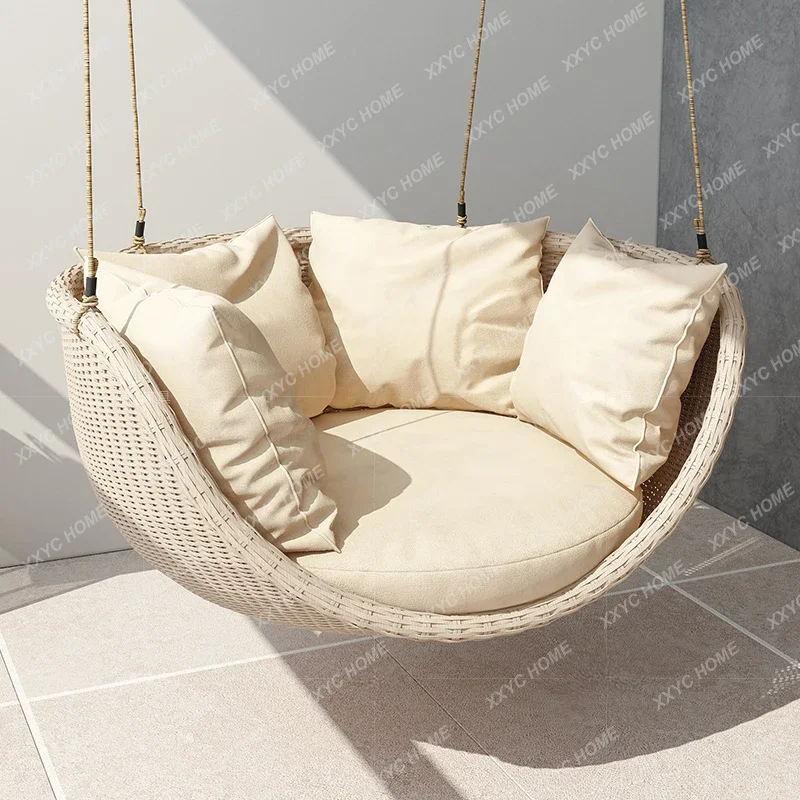 

Outdoor Swing Basket Glider Indoor Balcony Leisure Rattan Chairs Terrace Rattan Chair Single Indoor Nordic Rocking Chair