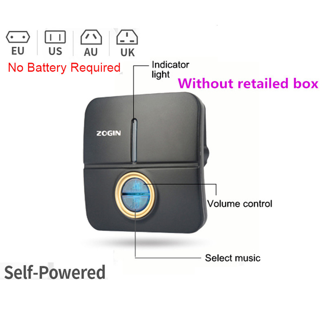 K19 Smart Wireless Doorbell Self Powered Waterproof Smart Home Doorbell With Ringtone 150M Remote Receiver Door Bell