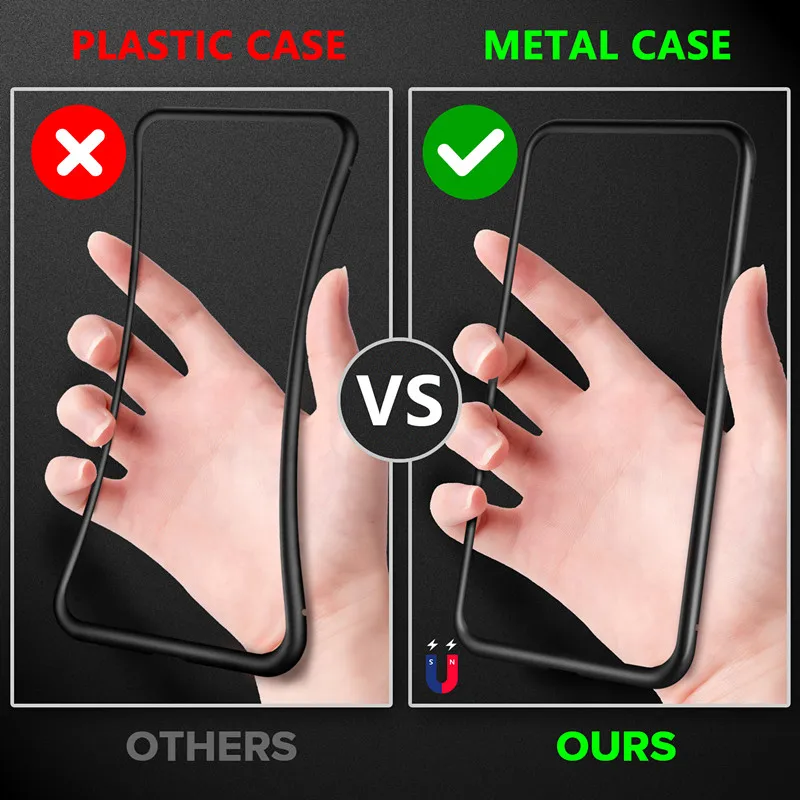 Tongdaytech Magnetic Tempered Glass Privacy Metal Phone Case Coque 360  Cover For Iphone SE XR XS 11 12 13 14 15 Pro MAX 8 7 Plus