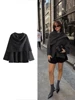 Women's Autumn and Winter Casual Scarf Collar Coat Pure Color Knit Short Coat Fashion Warm Single Breasted Long Sleeve Coat