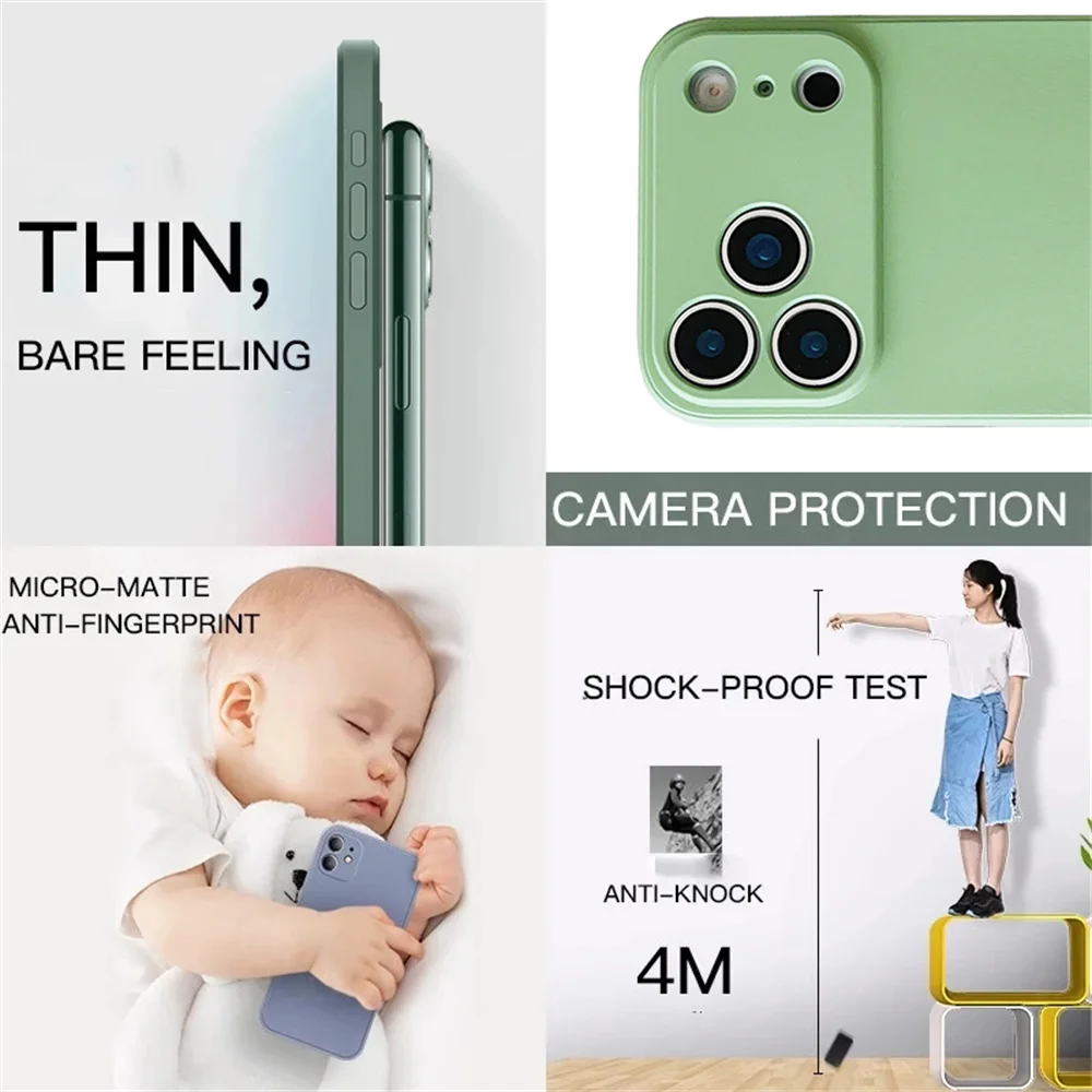 Ultrathin Non-Slip Green Phone Case with Camera Protector Lens